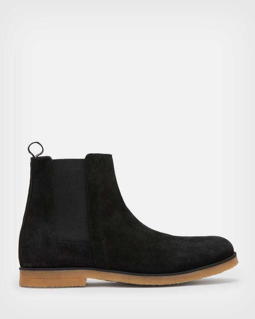 Кожени мъжки боти тип челси AllSaints Rhett Suede Boot Черни Размер 41