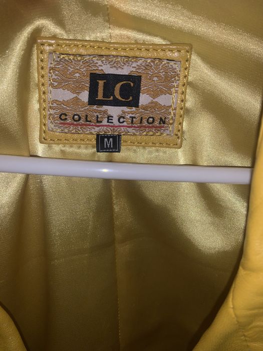 Jacheta biker galbena piele naturala