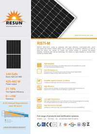 Panouri Fotovoltaice Monocristaline 450w, RESUN Solar