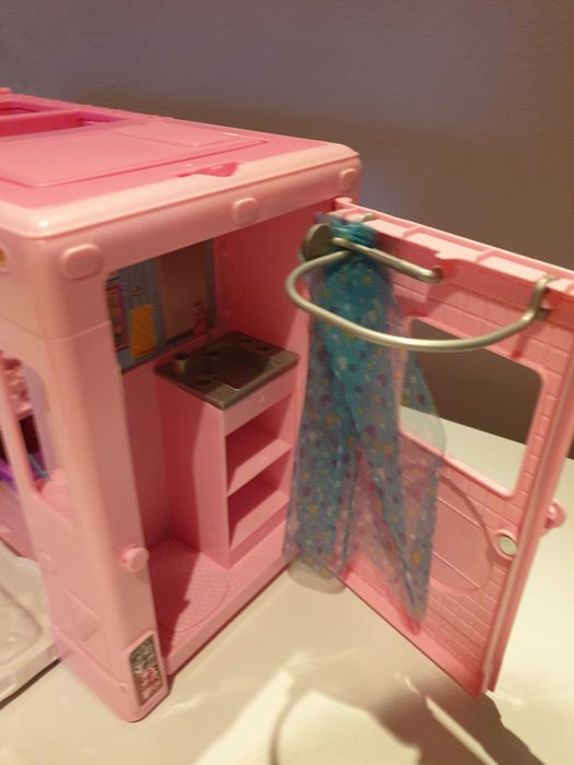 Caravana jucarie van cu barcă masina barbie ieftina cadou fetițe