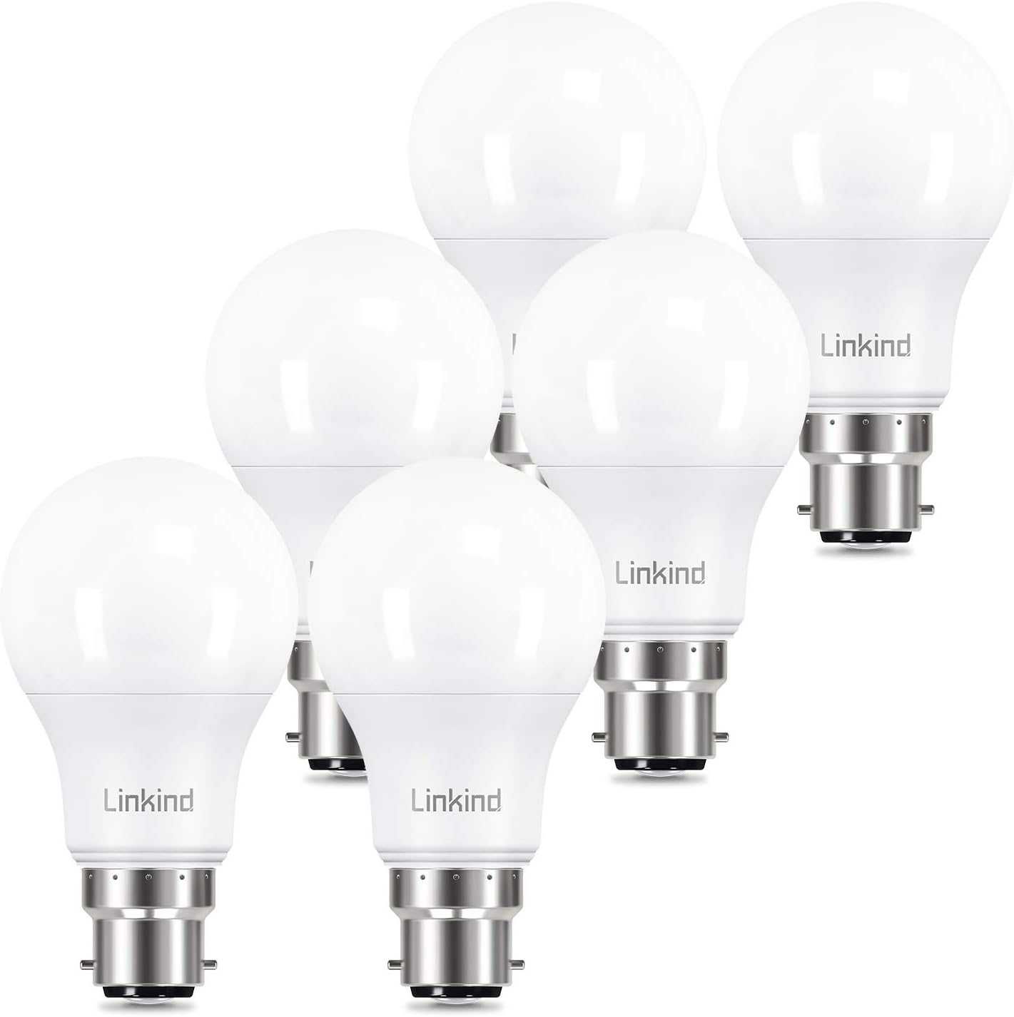 Bec LED Linkind B22 reglabil, 8,8 W echivalent 60 W 2700 K 6 bucati