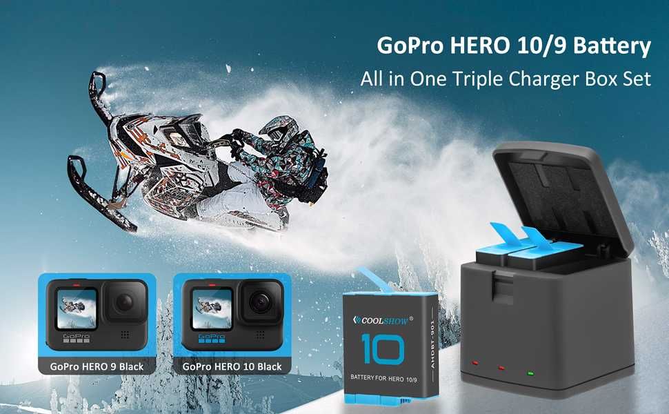 Комплект от 3 батерии и кутия COOLSHOW Hero 12/11/10/9-1800mAh