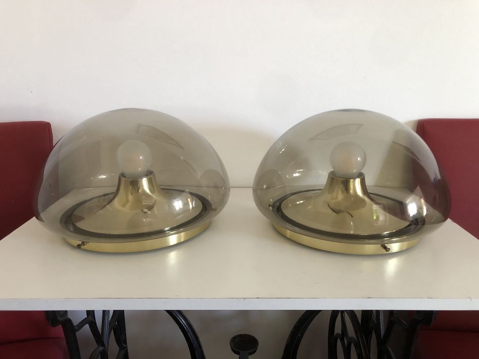 Lampa de perete geam fumuriu Limburg space vintage