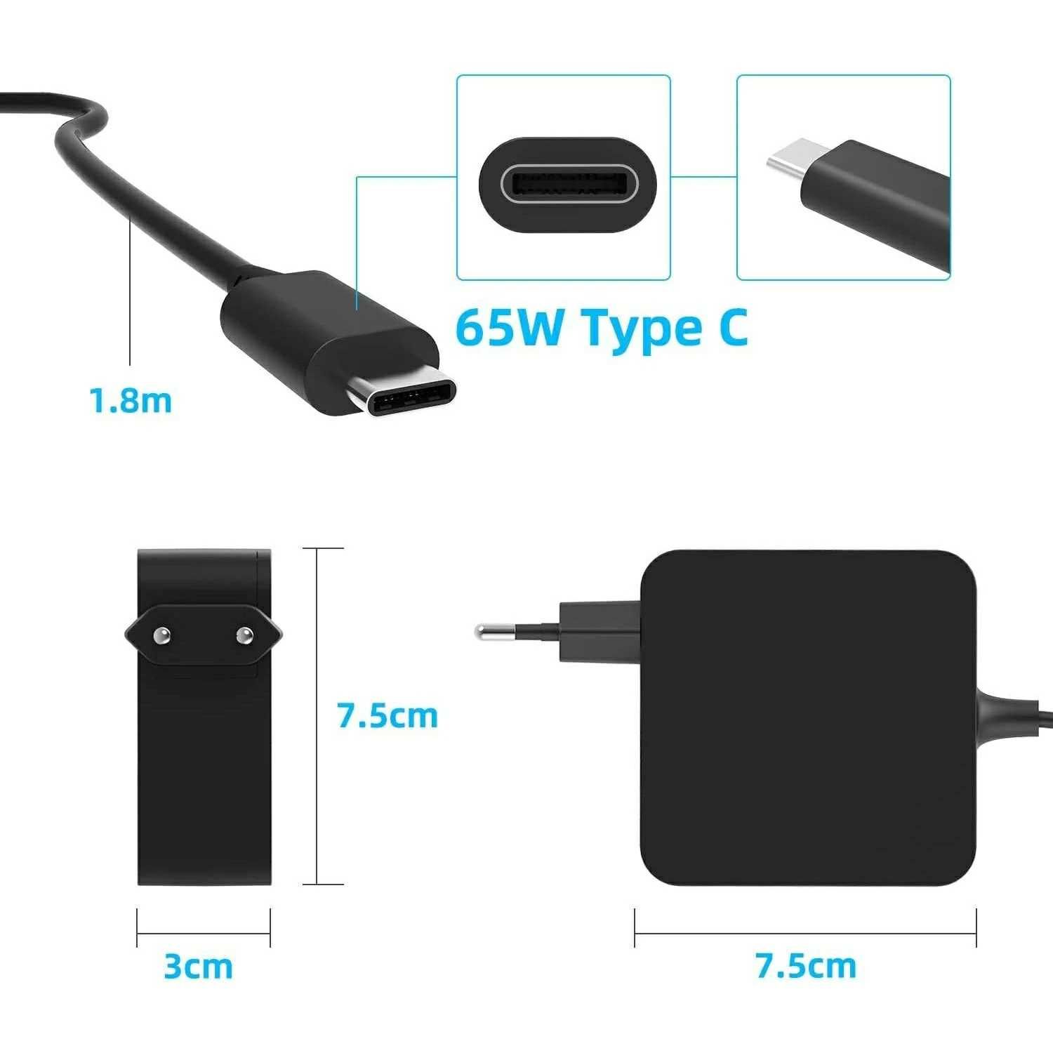 Incarcator Laptop Lenovo Dell Asus Hp 65w USB-C Slim Power Adapter