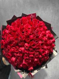 Акция Букет 101 роза раушан гүлдер доставка в подарок цветы