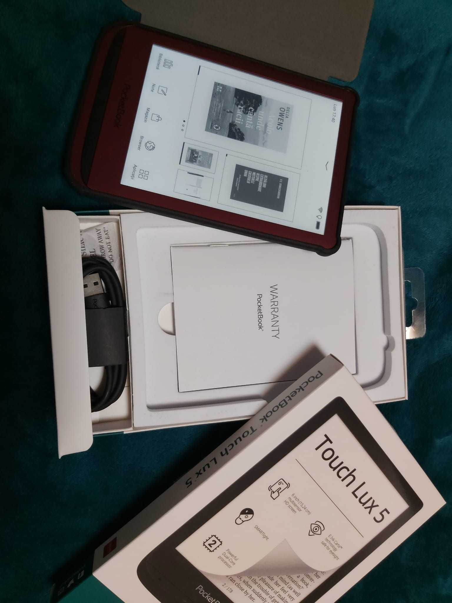 Vand eBook PocketBook Touch Lux 5, 6" Rosu rubiniu