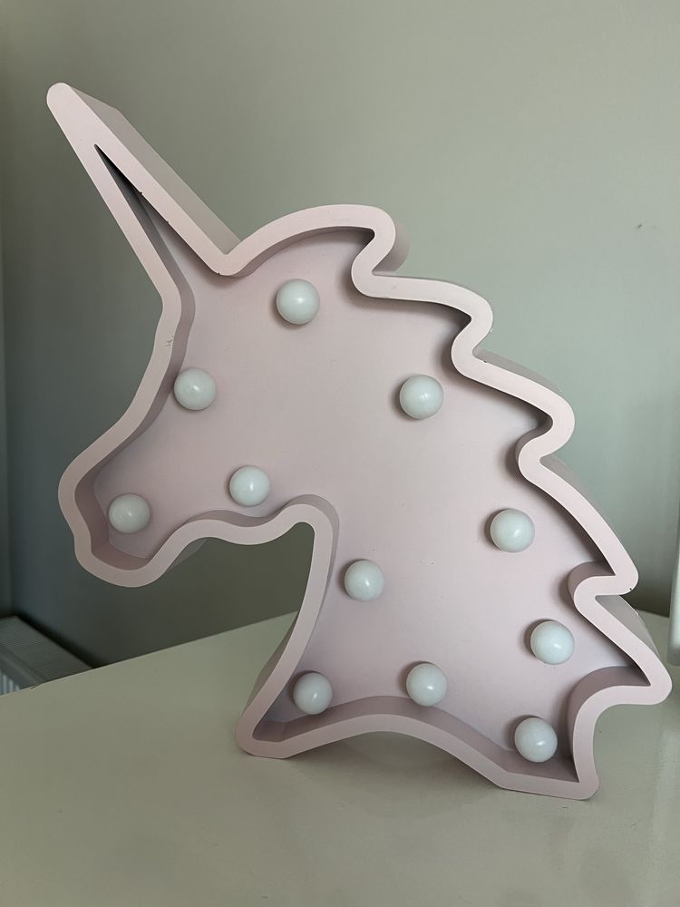 Lampa de veghe copii cu lumina ambientala LED model unicorn roz