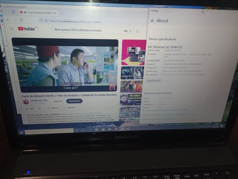 MedionE7214, Intel i3, 500gb HDD, display mare, Windows 10+Office