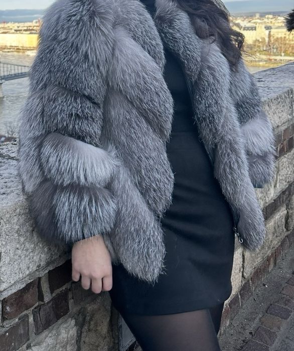 Blana naturala de vulpe, 2 in 1, se poate face si vestă