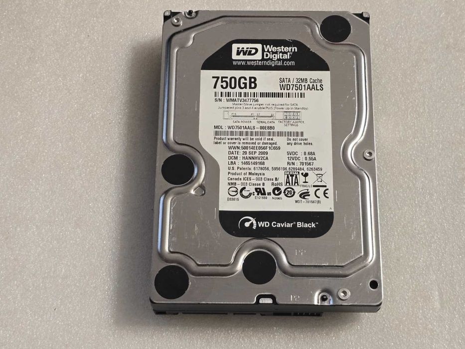Hard disk desktop Western Digital 750GB 32MB 7200rpm SATA2 -WD7501AALS