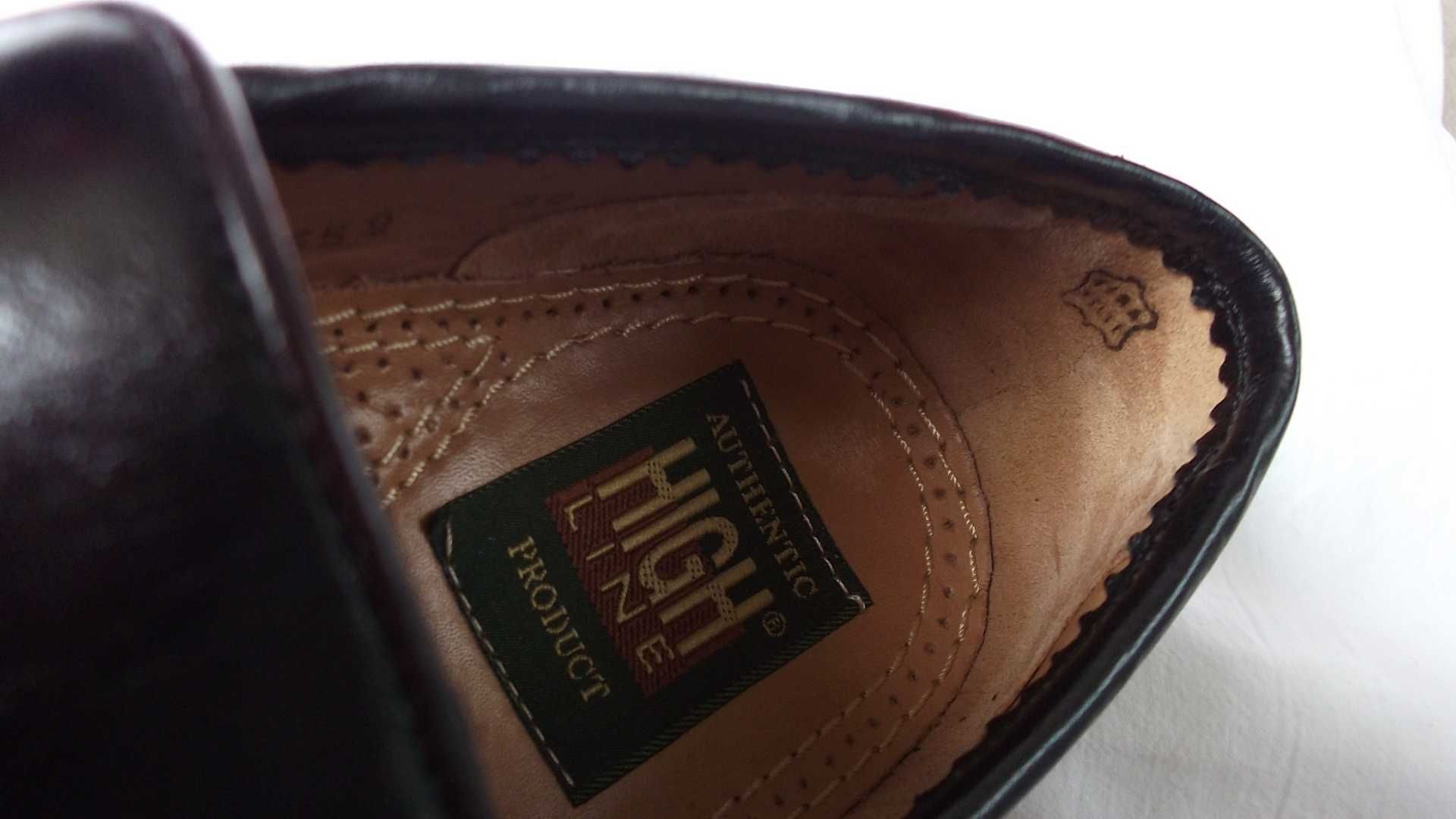 Италиански мъжки обувки от естествена кожа и гьон № 40