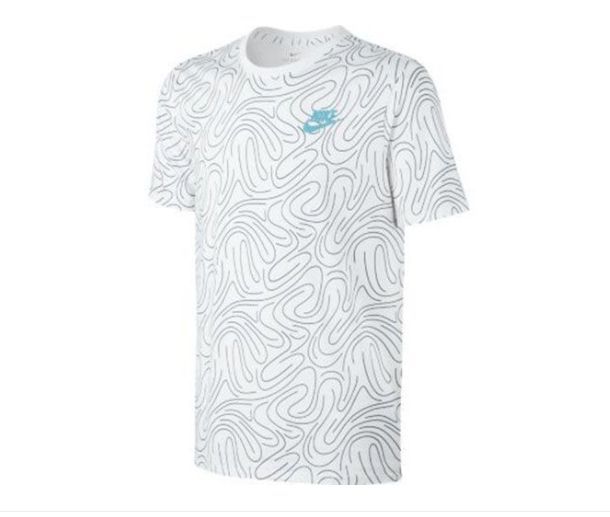 tricou Nike Swoosh Print, Alb/Albastru, S -> NOU, SIGILAT, eticheta