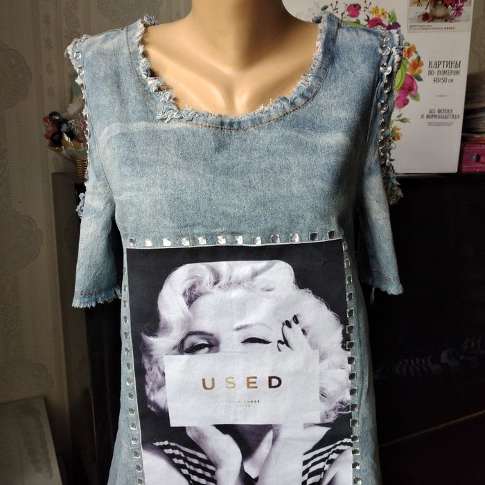 Туника джинсовая. 46 раз. Платье длинное. 46 раз.