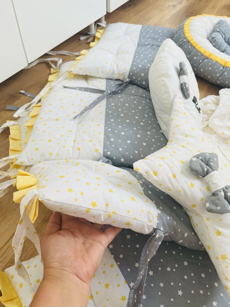 Set complet lenjerie patut bebe+babynest