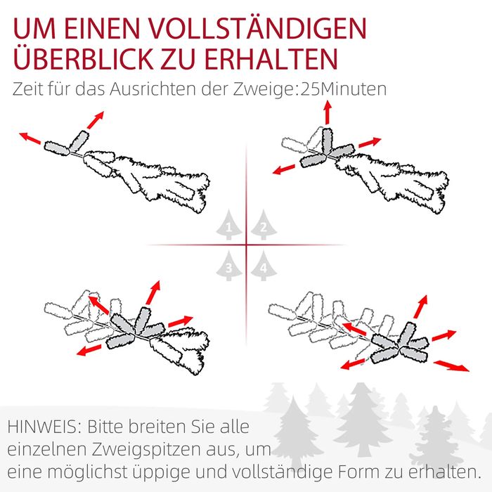 Изкуствена коледна елха Homcom 180 см , тънка форма, изкуствен сняг