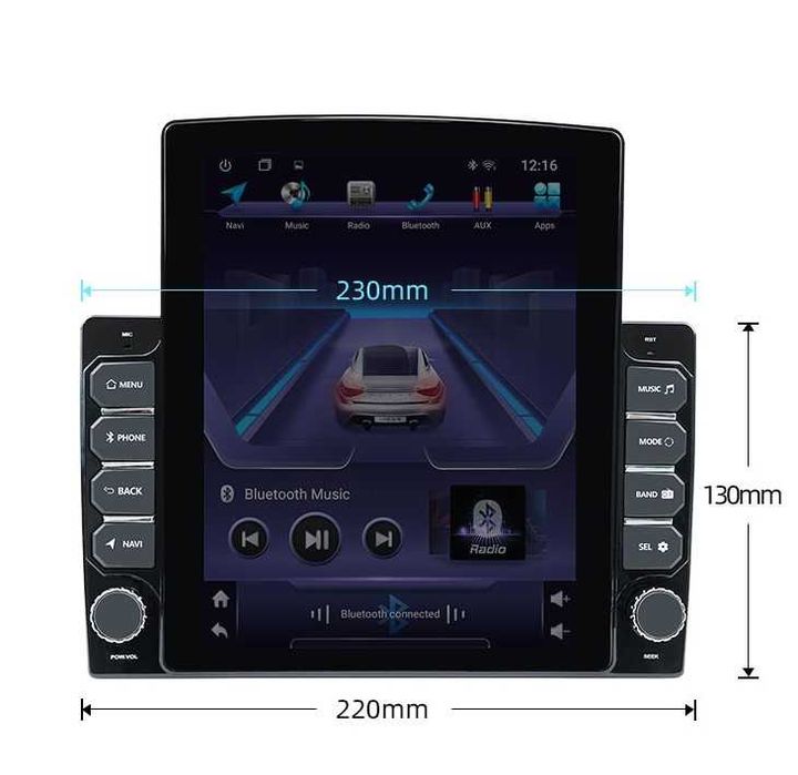 Navigatie Android - 360 grade Rotativa 11 Inch Verticala Tesla -2din