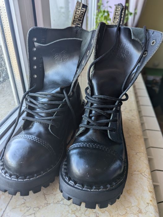 Bocanci Steel 10 inele nr 39 negri din piele