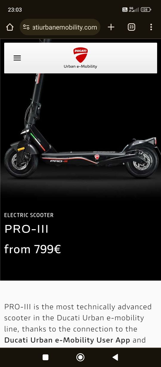 Електрическа тротинетка Ducati pro 3