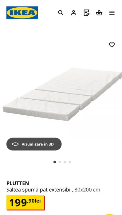 Pat copii extensibil MINNEN, alb, 80x200 – Stare excelentă!