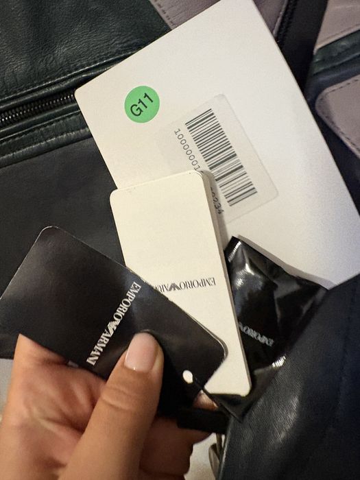 Geaca piele Emporio Armani, 52