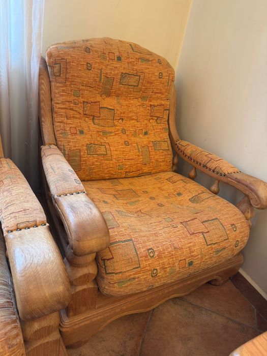 Canapele si fotoliu lemn masiv