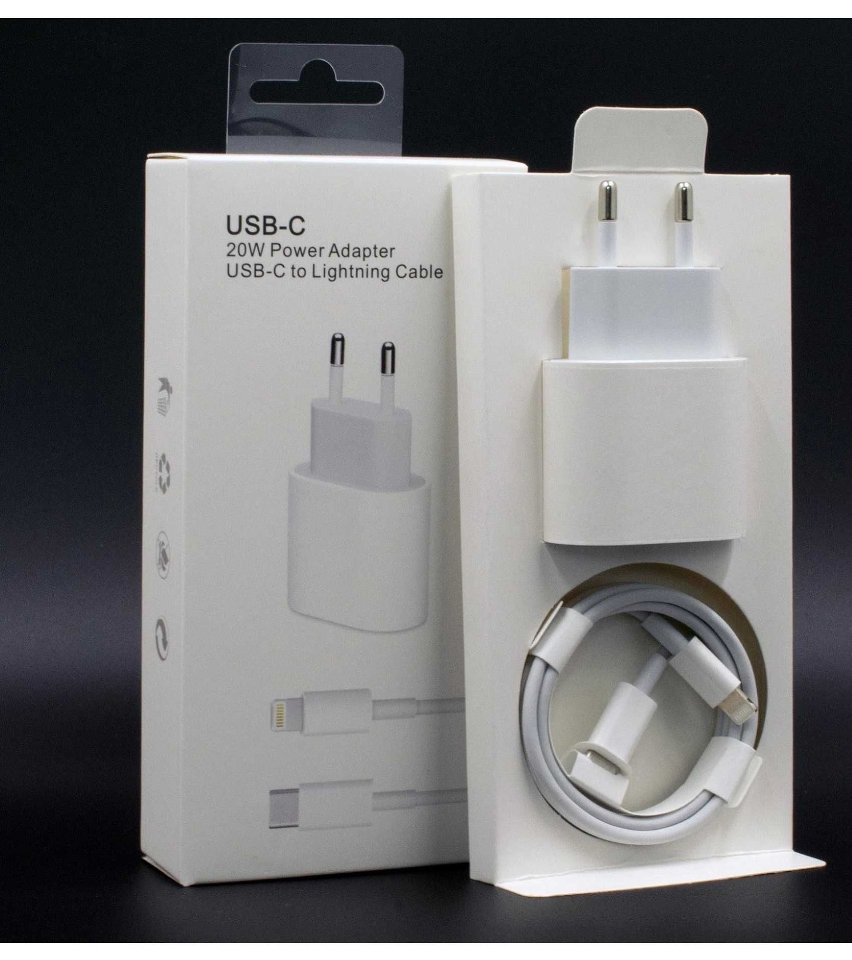 incarcator fast charge ptr Apple iPhone set adaptor 20w si cablu