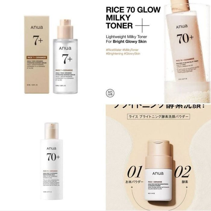 Set Anua Rice 70+ – Toner + Milky Toner + Enzyme Powder