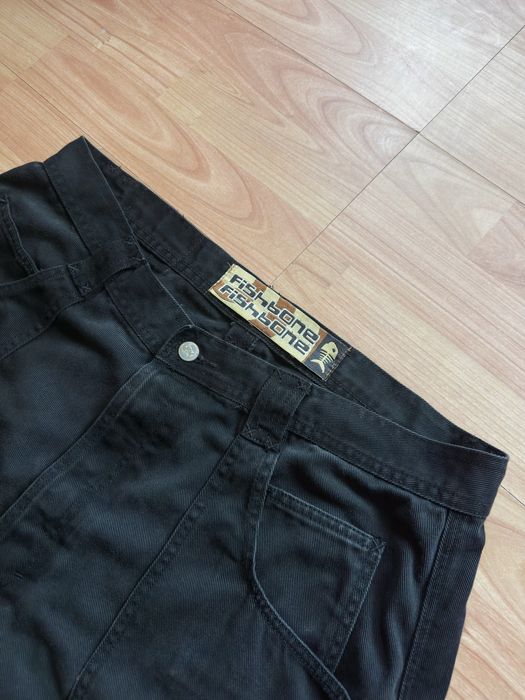 Shorts jorts denim pantaloni scurti vintage oversize Fishbone black