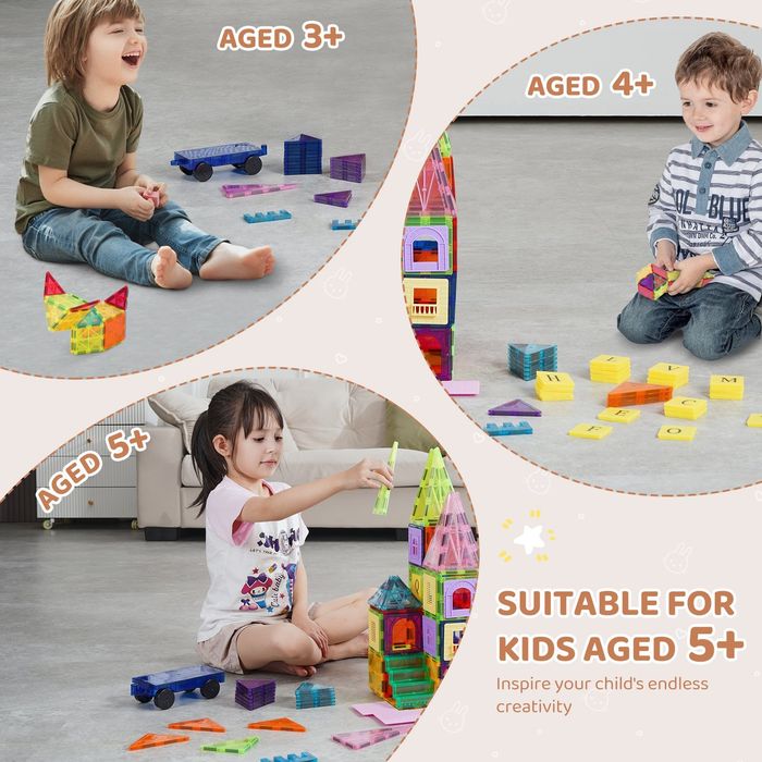 NOI - Joc Set Inteligent de Constructie 121 Piese Magnetice Creativ Ed