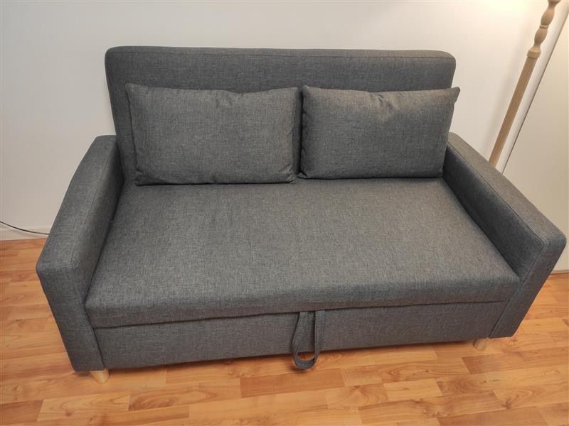 Canapea gri nouă si loc depozitare + cadou masa rotunda si 2 scaune