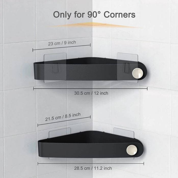 Комплект от 2 черни рафта за баня