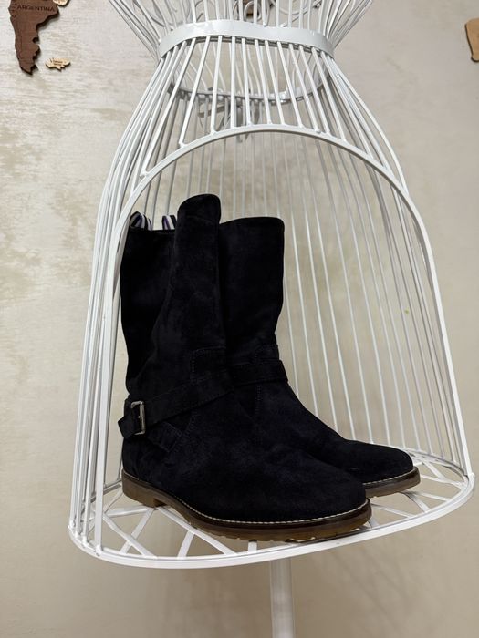 Tommy hilfiger 37 естествен велур кожа боти ботуши обувки