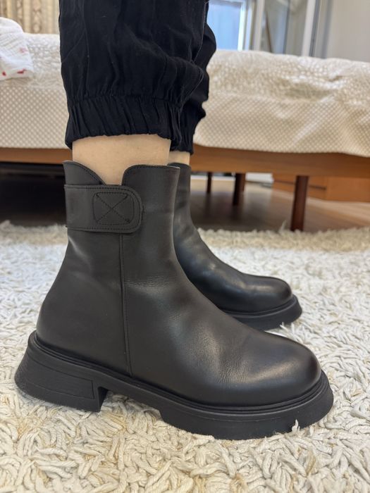 Сапоги зимние, кожа