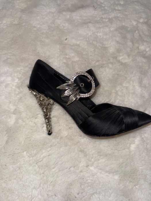 Обувки на ток с камъни Miu Miu