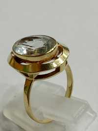 Vind inel antic din aur 14kt cu aquamarin