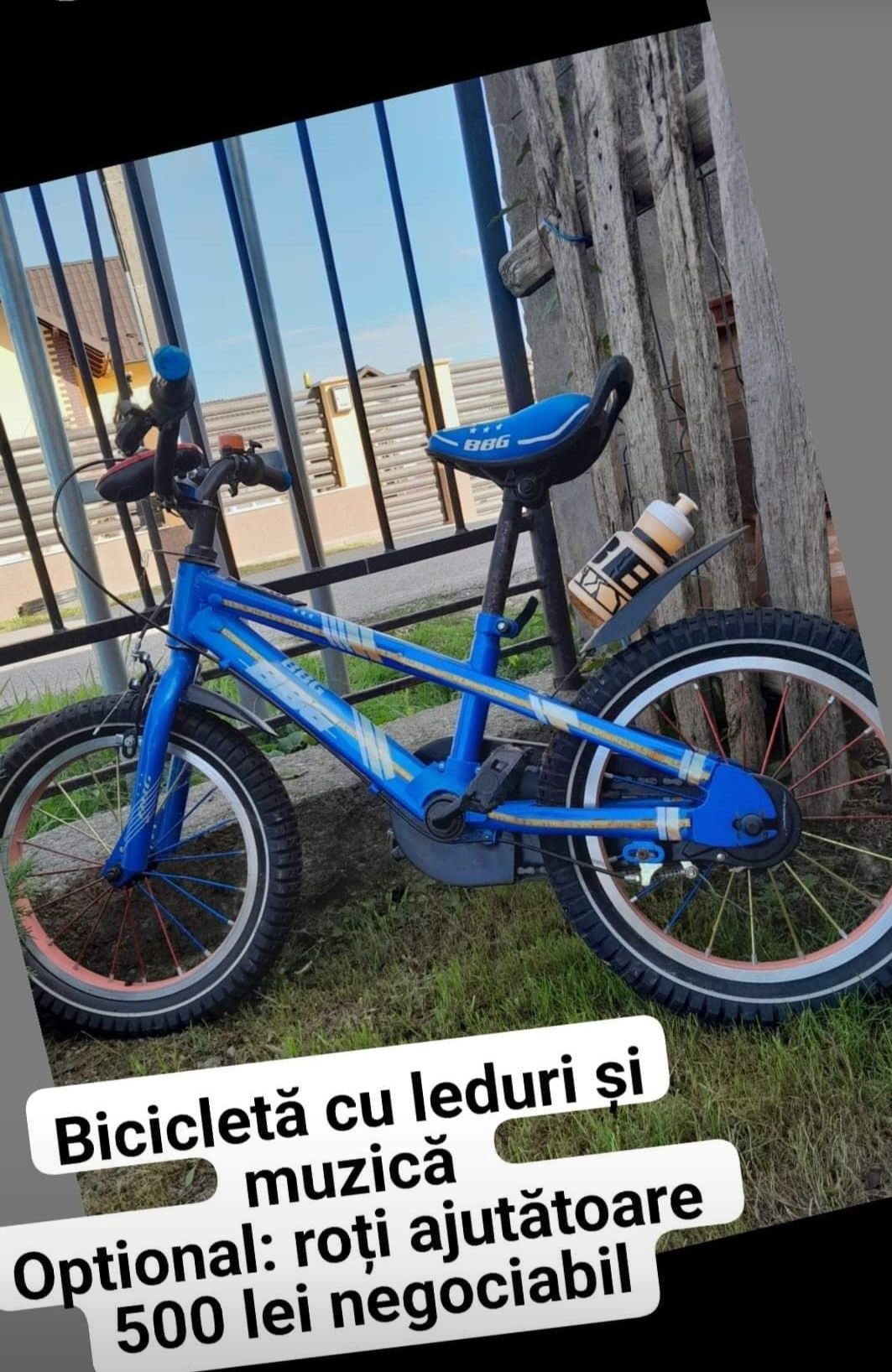 Bicicleta cu leduri si muzica pentru copii