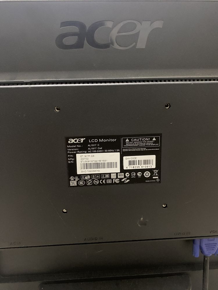Monitor Acer LCD AL 1917 C (VGA)