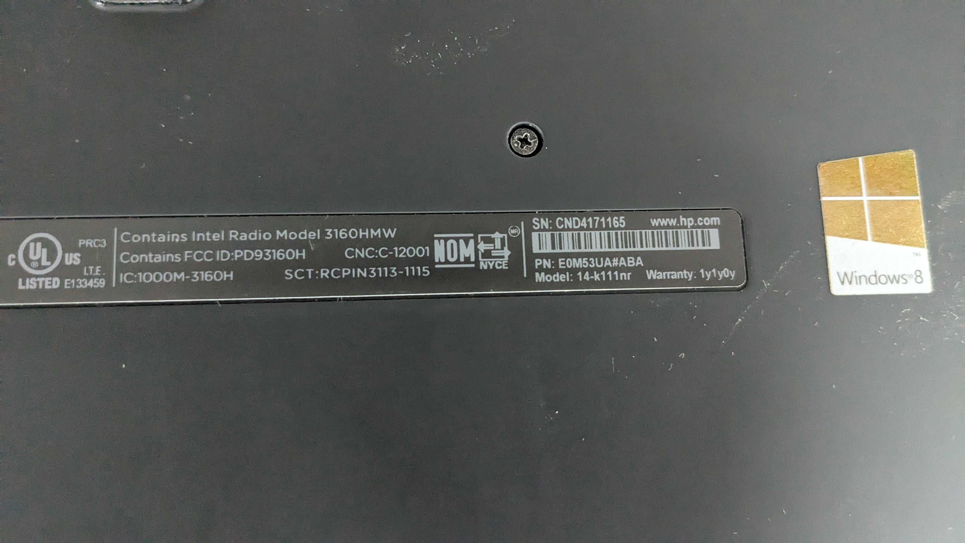 Laptop HP ENVY TouchSmart 14 - pentru reparat ori piese