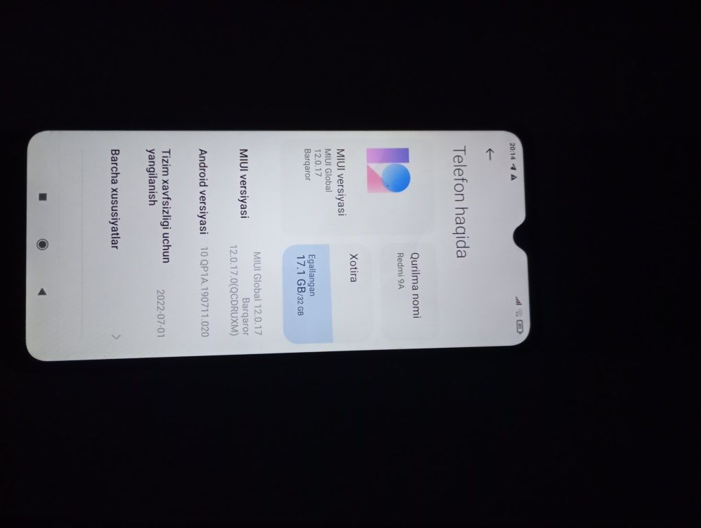 Redmi 9 A xotira 32 gb