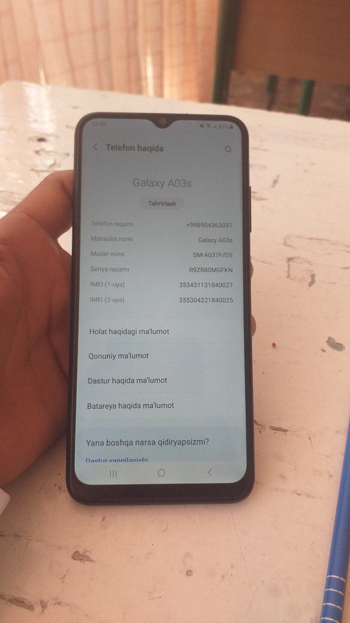 Samsung A03  rodnoy telefon