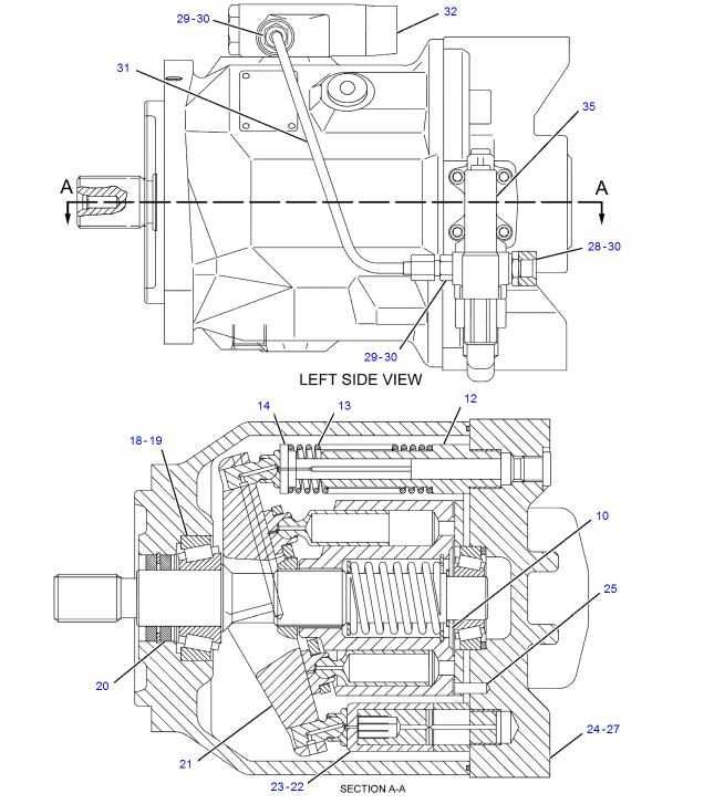 Pompa hidraulica CAT 428D  438D 442D 235-4110 185-5918 R986110056