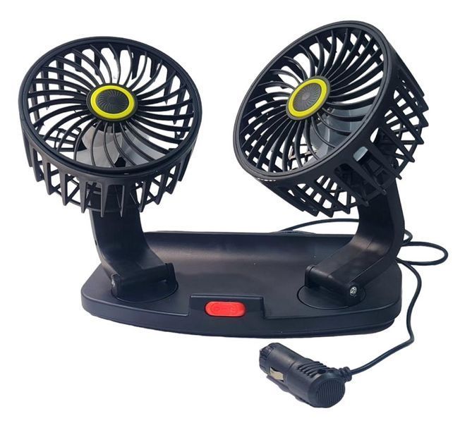 Вентилатор за кола 12V-24V 360 регулируема двойна глава с ниско ниво н
