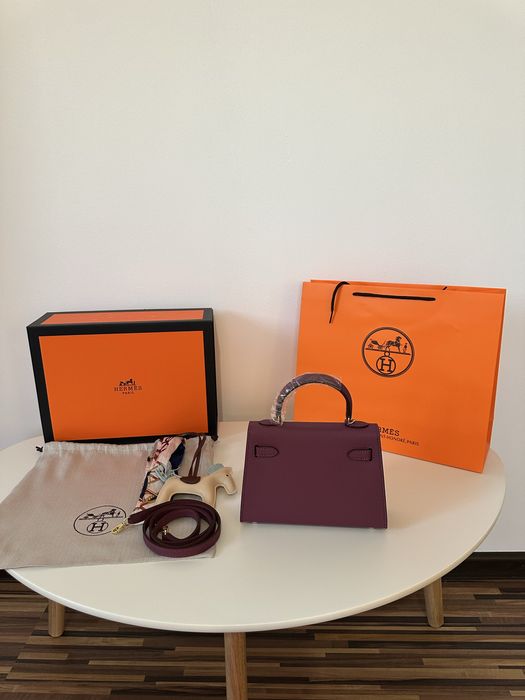 Geanta dama hermes kelly 19cm mov cadou c:69