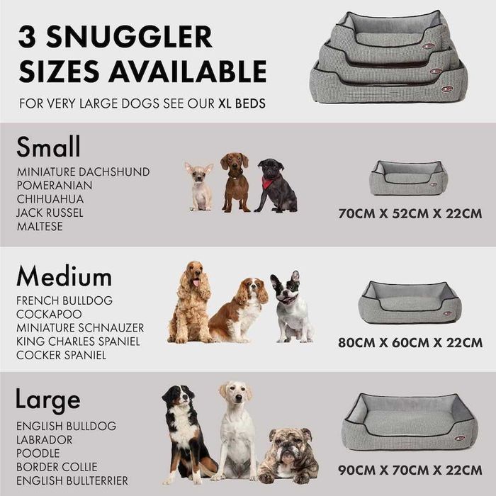 DOGGY STYLE средно легло за кучета - луксозно легло, 22 x 60 x 80 см