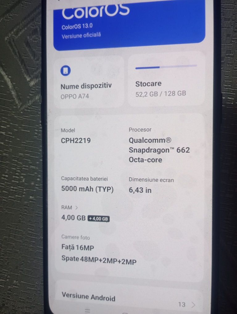 Oppo A 74 4 GB..