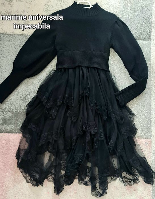 Rochie dantela eleganta fusta pantaloni zara bsb volane office