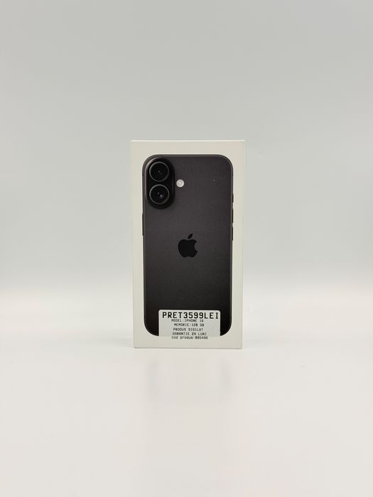 Magazin vindem apple iPhone 16 sigilat 128gb black cu garantie in rate