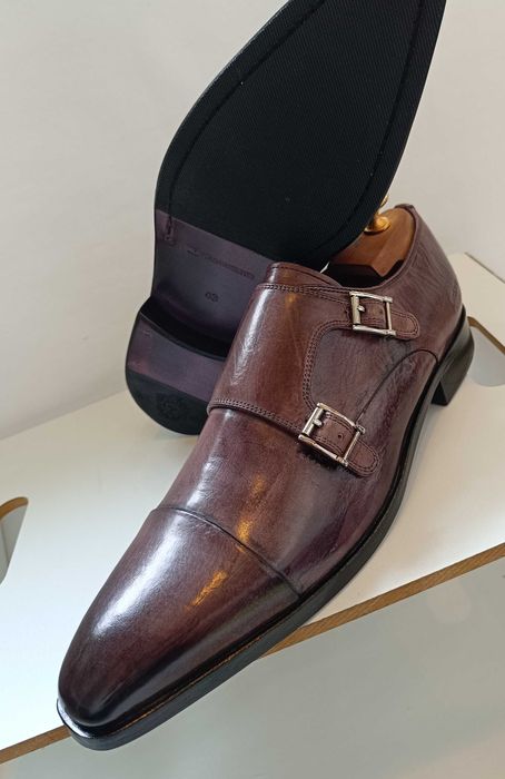 Pantofi monk de lux 41 42 lucrati manual Melvin & Hamilton NOI piele