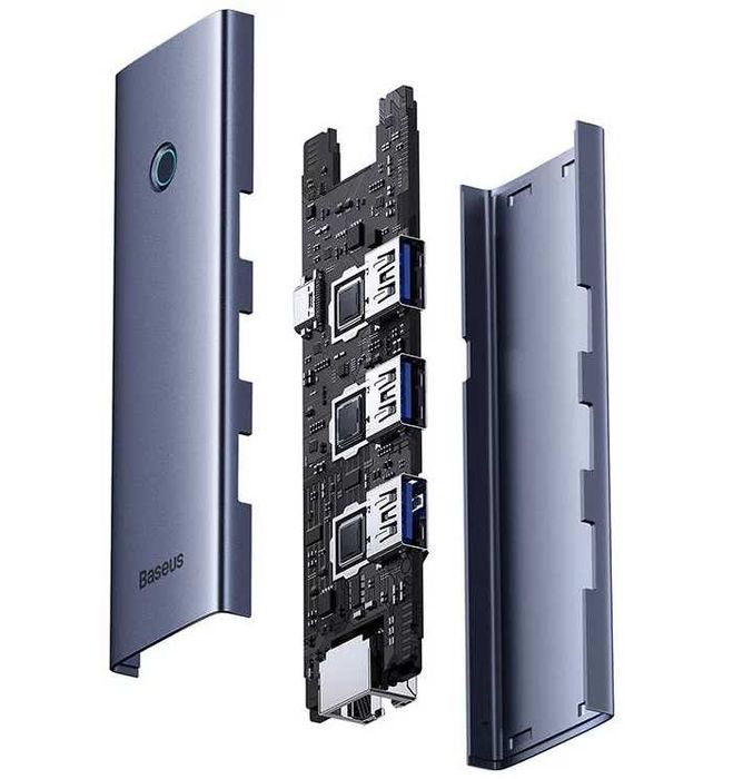 Baseus 4-Port USB-C Hub RJ-45, 3x USB 3.0, 1x USB C. Есть доставка