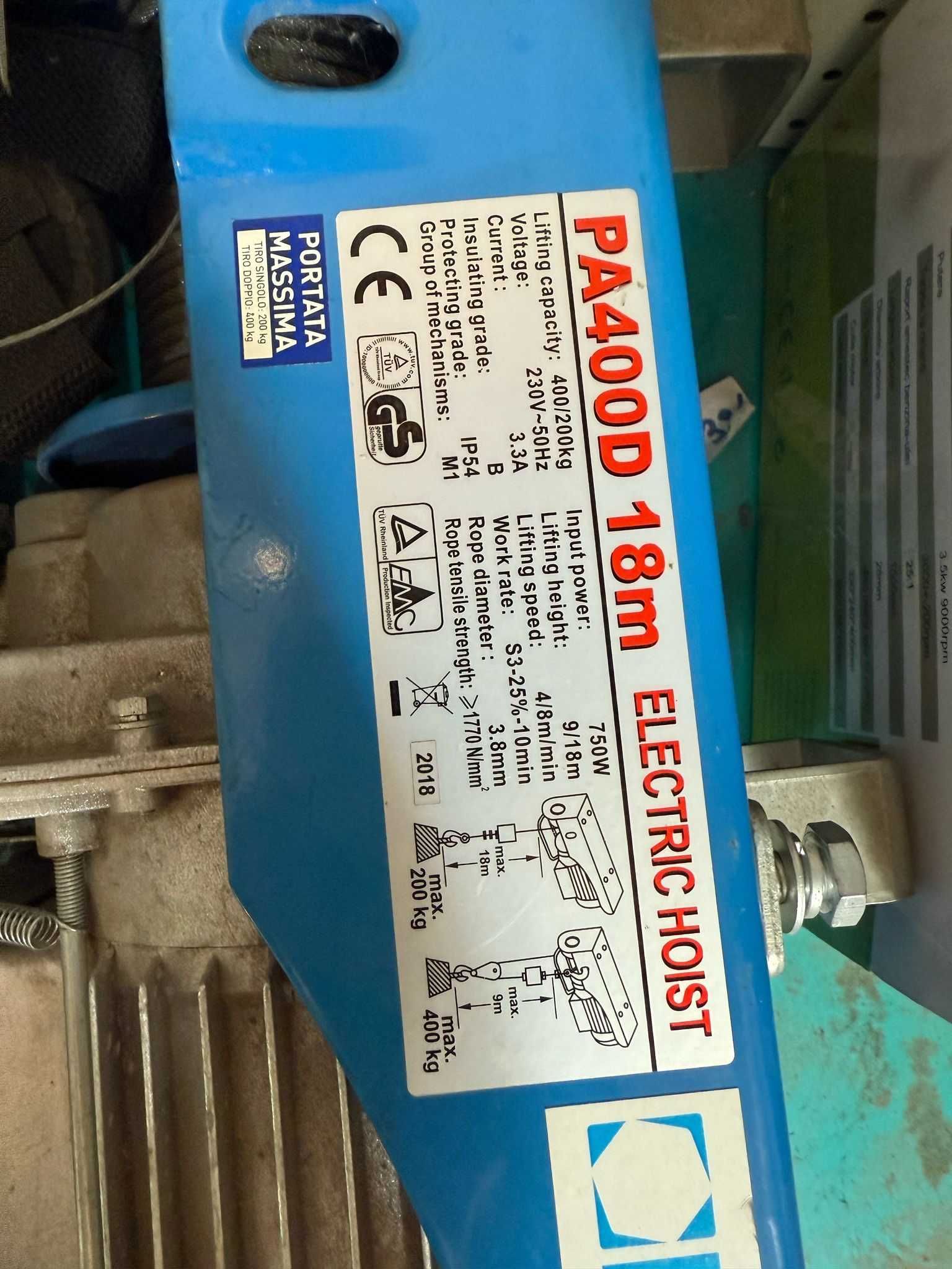 Troliu electric FERVI PA400D 18m